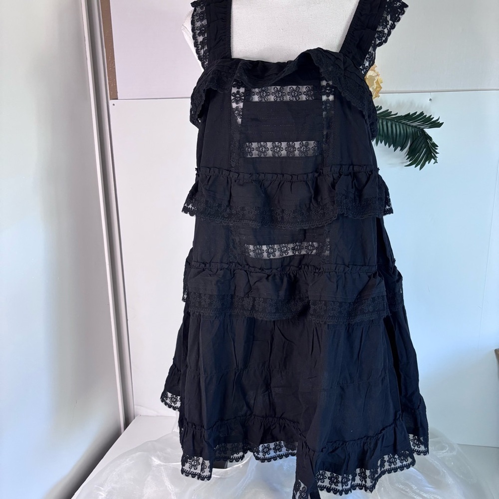 Chic Black Ruffle Backless Dress - image 7